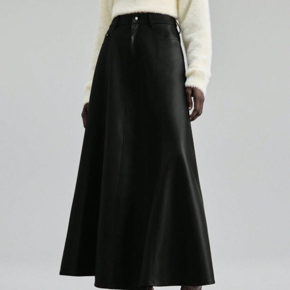 Black Elegant Women's A-Line Skirt